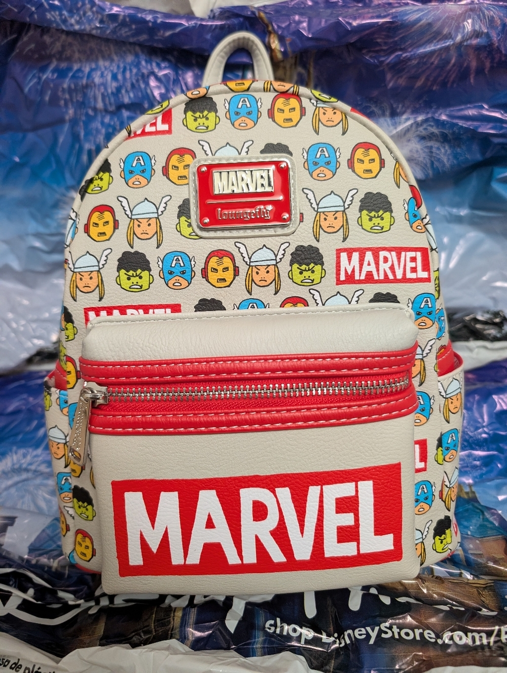 BNWT Loungefly Disney Parks Marvel Characters All Over Print Backpack